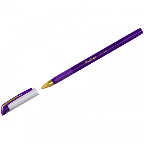 Ручка шариковая Berlingo xGold фиолетовая, 0,7мм, игольчатый стержень, грип 271156 