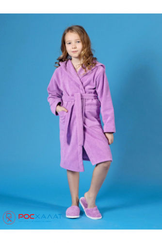 МЗ-04 (10) Детский махровый халат с капюшоном Сиреневый
