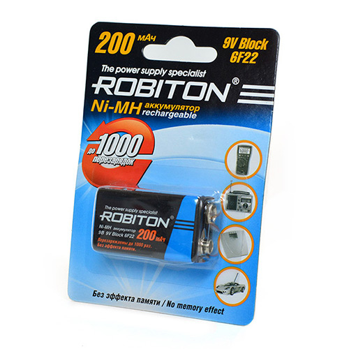 Аккумулятор Robiton 200MH9-1 крона 200mAh BL1 (1/25)