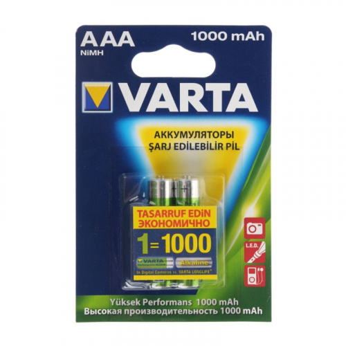 Аккумулятор AAA Varta 1000 mAh 2BL (2/20)