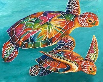 Алмазная мозайка: Морские черепахи размер 48х38 Ag 4665