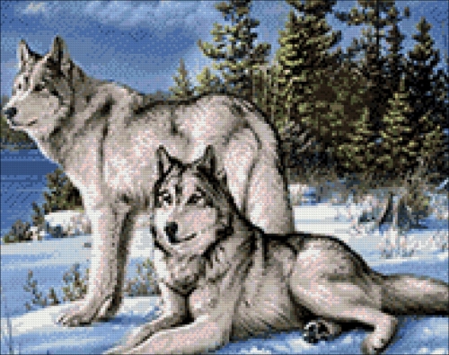 Алмазная мозайка: Волки размер 48х38 Ag 409