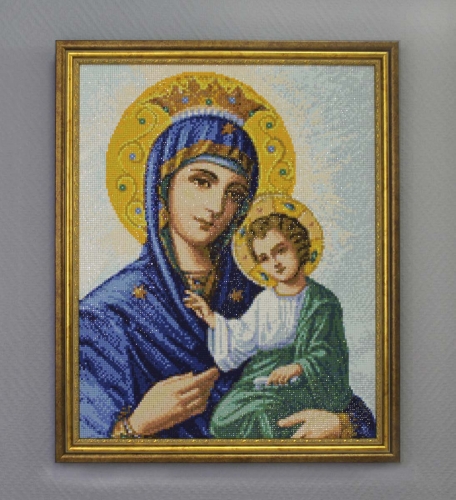 Алмазная мозайка:  Иверская икона Божией матери размер 38х48 Ag 089