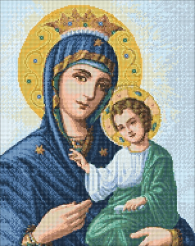 Алмазная мозайка:  Иверская икона Божией матери размер 38х48 Ag 089