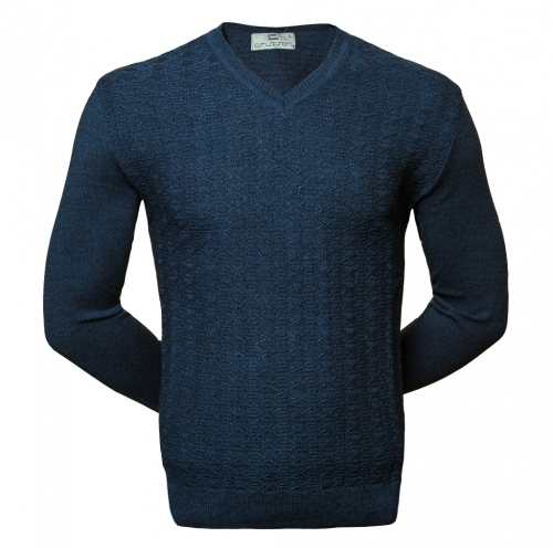 Тонкий пуловер с арановым узором (1591)