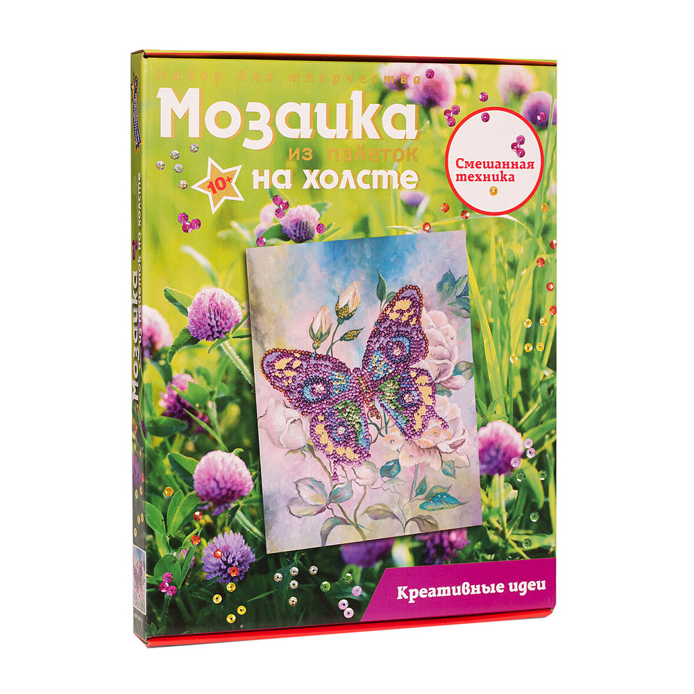 Мозаика из пайеток на холсте