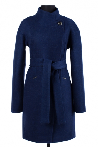 01-6424 Пальто женское демисезонное Валяная шерсть Navy