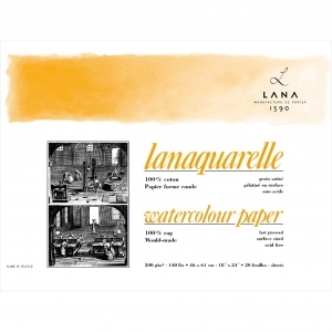 LANA Альбом-склейка для акварели Lanaquarelle, 300 гм, 23х31 см, 20 л, хлопок 100%, гладкая