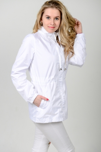 Куртка-ветровка женская,без капюшона,цвет-белый,Aрт. KG-003