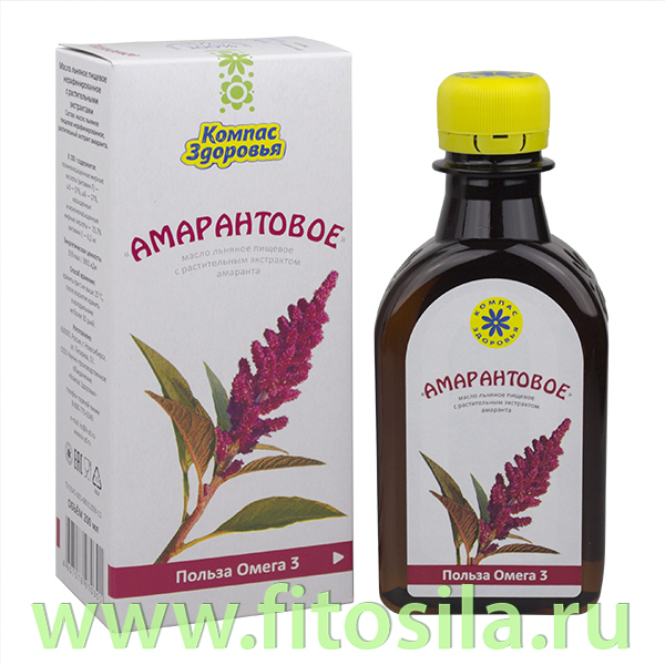 Амарантовое, масло льняное пищевое с экстрактом амаранта 0,2 л , марка