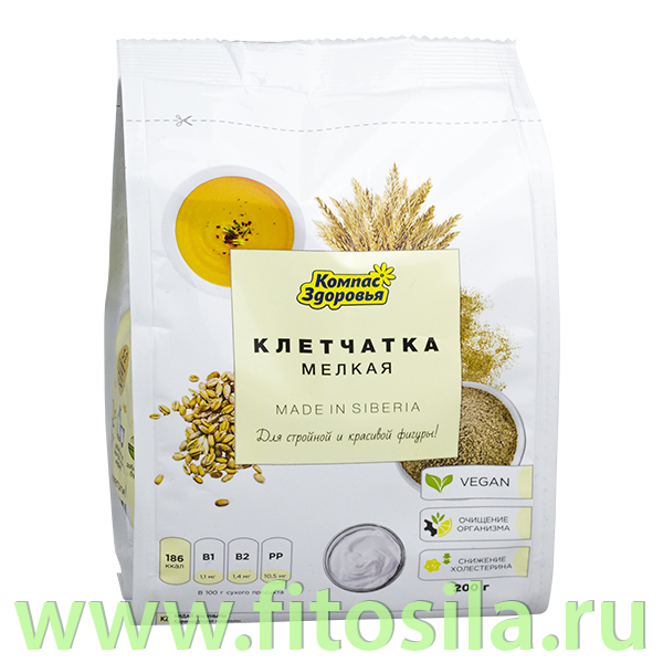 Клетчатка пшеничная мелкая, 200 г, марка