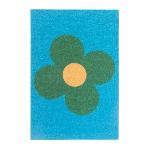 СОММАР 2019, Придверный коврик, большие цветы синий, зеленый