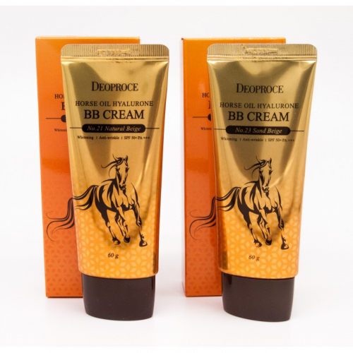 Deoproce Horse Oil Hyalurone BB Cream SPF50+/PA+++ 60g - ББ крем с лошадиным жиром 60г