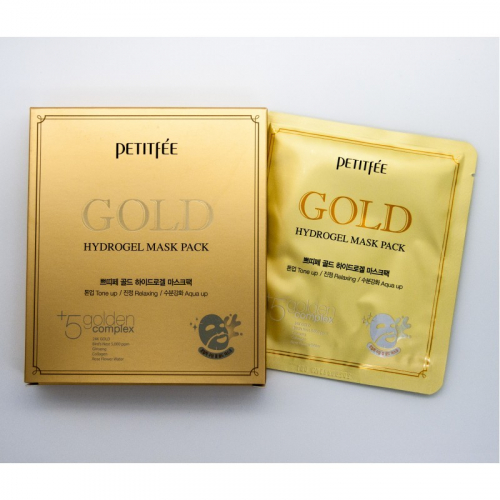 Petitfee Gold Hydrogel Mask Pack 5ea in 1 - Антивозрастные гидрогелевые маски с золотом (5 шт. в упаковке)