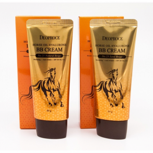 Deoproce Horse Oil Hyalurone BB Cream SPF50+/PA+++ 60g - ББ крем с лошадиным жиром 60г