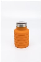 Бутылка для воды силиконовая складная с крышкой, 500 мл, оранжевая