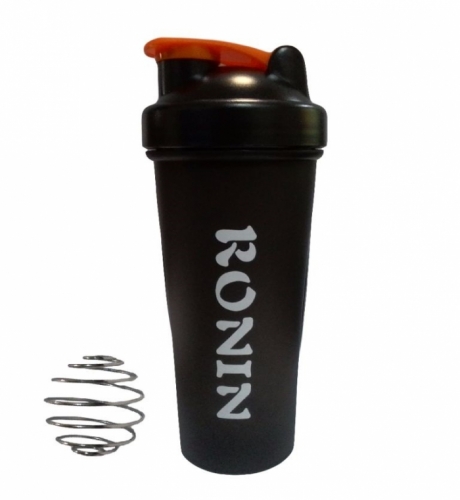 Бутылочка-шейкер для фитнеса 0,6 л. Ronin, черная, пластик, удобна на занятиях.