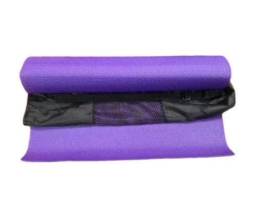 Е1368Фиол Коврик для Йоги и фитнеса 4мм фиолетовый однотонн, 172*61*0,4см , в сумочке