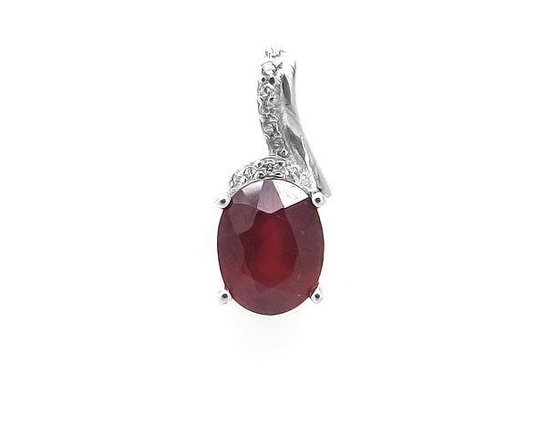 Подвеска из серебра рубин корунд, SL-RIC61