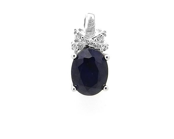 Подвеска из серебра сапфир корунд, SL-RIC62