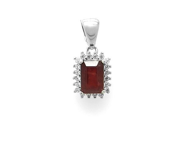 Подвеска из серебра рубин корунд, SL-RIC73