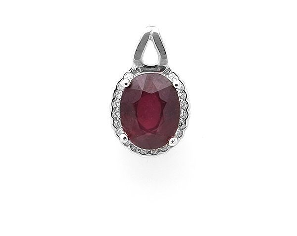Подвеска из серебра рубин корунд, SL-RIC49