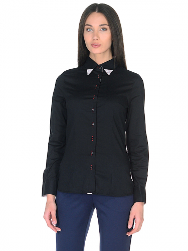 Черная женская рубашка Louis Fabel 5244-10
