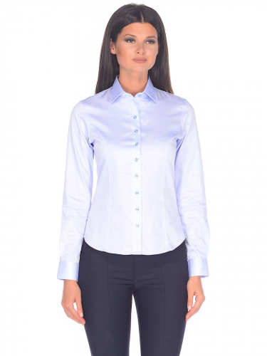 Голубая приталенная женская рубашка Venturo 3002-05