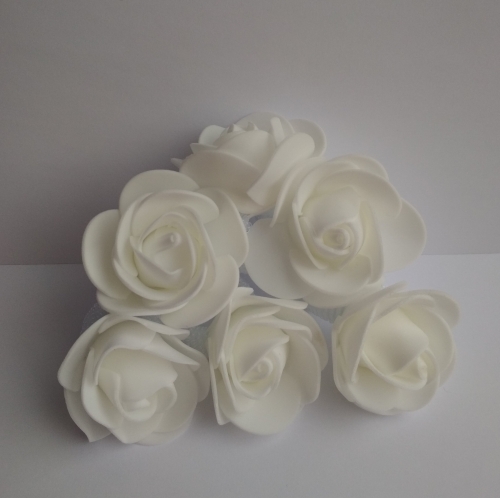 Роза белая на резинке размер 5см Арт.Р01