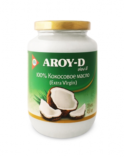 100% Кокосовое масло (extra virgin) 450 мл, AROY-D