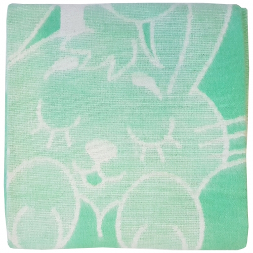 Одеяло детское байковое 100*140, Зеленый 1155-5