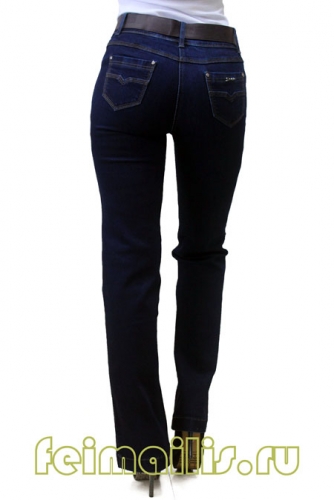 S8495--От бедра прямые синие джинсы