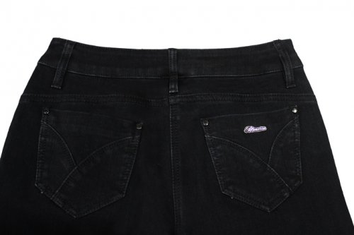 MS8155--Прямые черные джинсы (44-56) размер