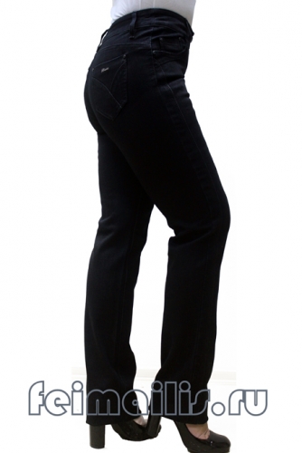 MS8155--Прямые черные джинсы (44-56) размер