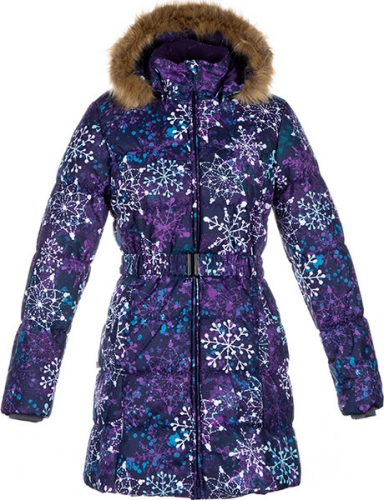 Пальто для девочек YACARANDA, тёмно-лилoвый с принтом 82073