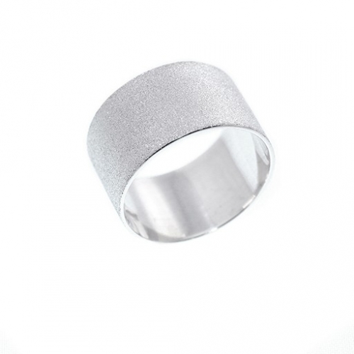 Серебряное матовое широкое кольцо