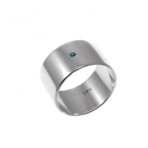 Серебряное широкое кольцо с лондонским топазом