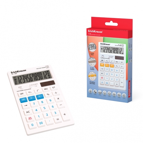 Калькулятор настольный 12-разрядов ErichKrause® White CC-352 (в коробке по 1 шт.)