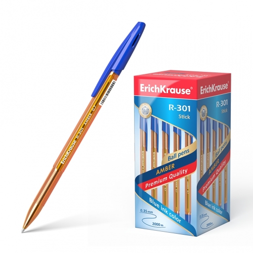 Ручка шариковая ErichKrause® R-301 Amber Stick 0.7, цвет чернил синий (в коробке по 50 шт.)