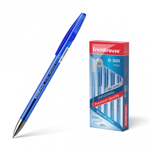 Ручка гелевая ErichKrause® R-301 Original Gel 0.5, цвет чернил синий (в коробке по 12 шт.)