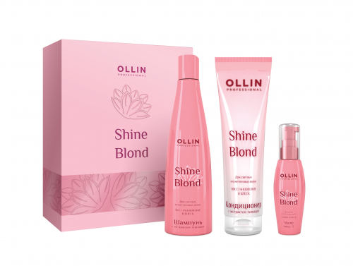 Ollin Shine Blond  Набор (шампунь 300 мл + кондиционер 250 мл + масло 50 мл)