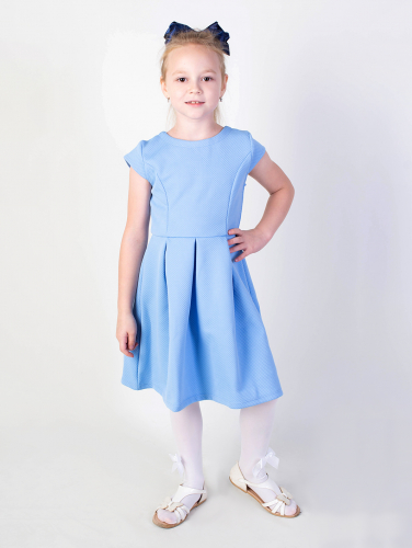 Голубое платье для девочки 783411-ДЛН19