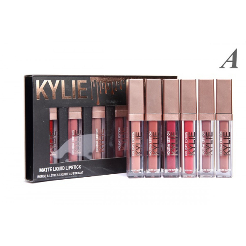 Помада жидкая матовая Kylie Holiday Edition Liquid Matte Lipstick (6шт) А золотой колпачок копия