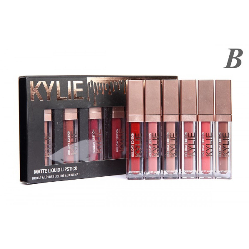 Помада жидкая матовая Kylie Holiday Edition Liquid Matte Lipstick (6шт) В золотой колпачок копия