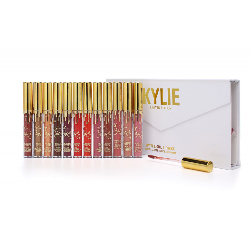 Помада жидкая матовая Kylie LIMITED EDITION Matte Liquid Lipstick (12шт) золотой колпачок копия