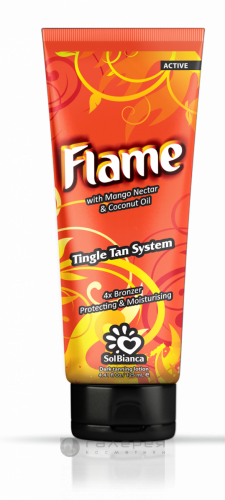 Крем для загара в солярии “Flame” с нектаром манго, маслом кокоса, бронзаторами и Tingle эф. 125мл