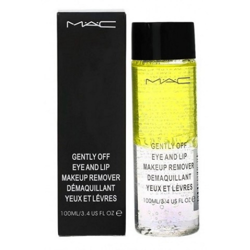 Масло двухфазное МАС Gently off eye and lip makeup remover demaquillant yeux et levres 100ml (желтое) копия