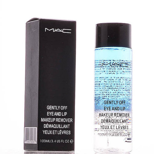 Масло двухфазное МАС Gently off eye and lip makeup remover demaquillant yeux et levres 100ml (синее) копия