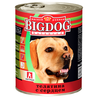 BIG DOG телятина с сердцем, 850 гр.