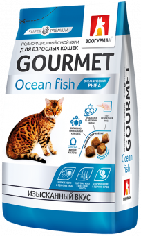 Gourmet, сухой корм для кошек, океаническая рыба